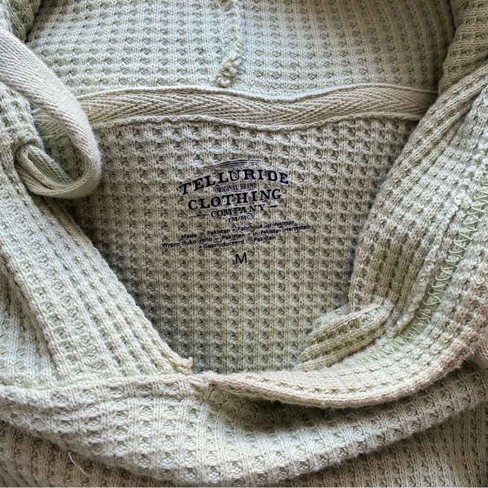 Telluride clothing green waffle knit hoodie - Picture 3 of 6